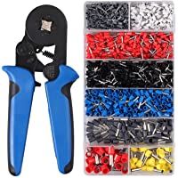 Alicates de Terminales 0.25-10mm² Crimpadora HSC8 6-4a puntera con 4 Caras con 1200 Terminales Eléctricos AWG 23-7 Juego…